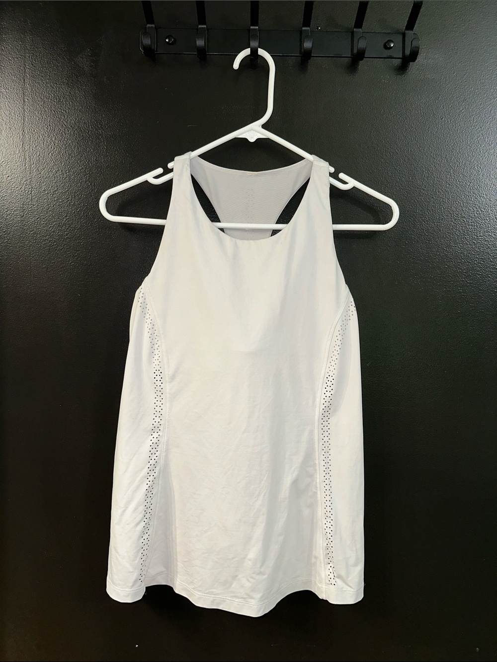 lululemon athletica White Racerback Tank with Eyelet Panels